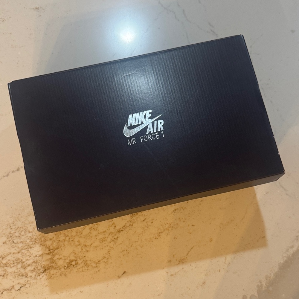 Nike Air Force 1 Black Box with Silver Logo